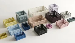 Colour Crate Lid Plastic - Medium - Charcoal^Hay