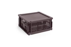 Colour Crate Lid Plastic - Medium Square / Cube - Bordeaux*Hay Hot