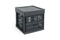 Colour Crate Lid Plastic - Medium Square / Cube - Charcoal*Hay Best