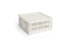 Colour Crate Lid Plastic - Medium Square / Cube - Off-white^Hay Clearance