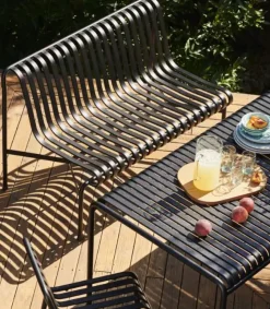 havebænk - Palissade spisebordsbænk uden armlæn - Rød - Iron red - Dining Bench^Hay New