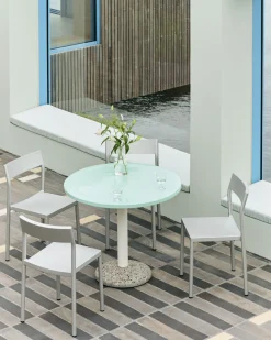 havebord - Keramik bord - Ceramic table - Lys mint - Ø90 cm^Hay New