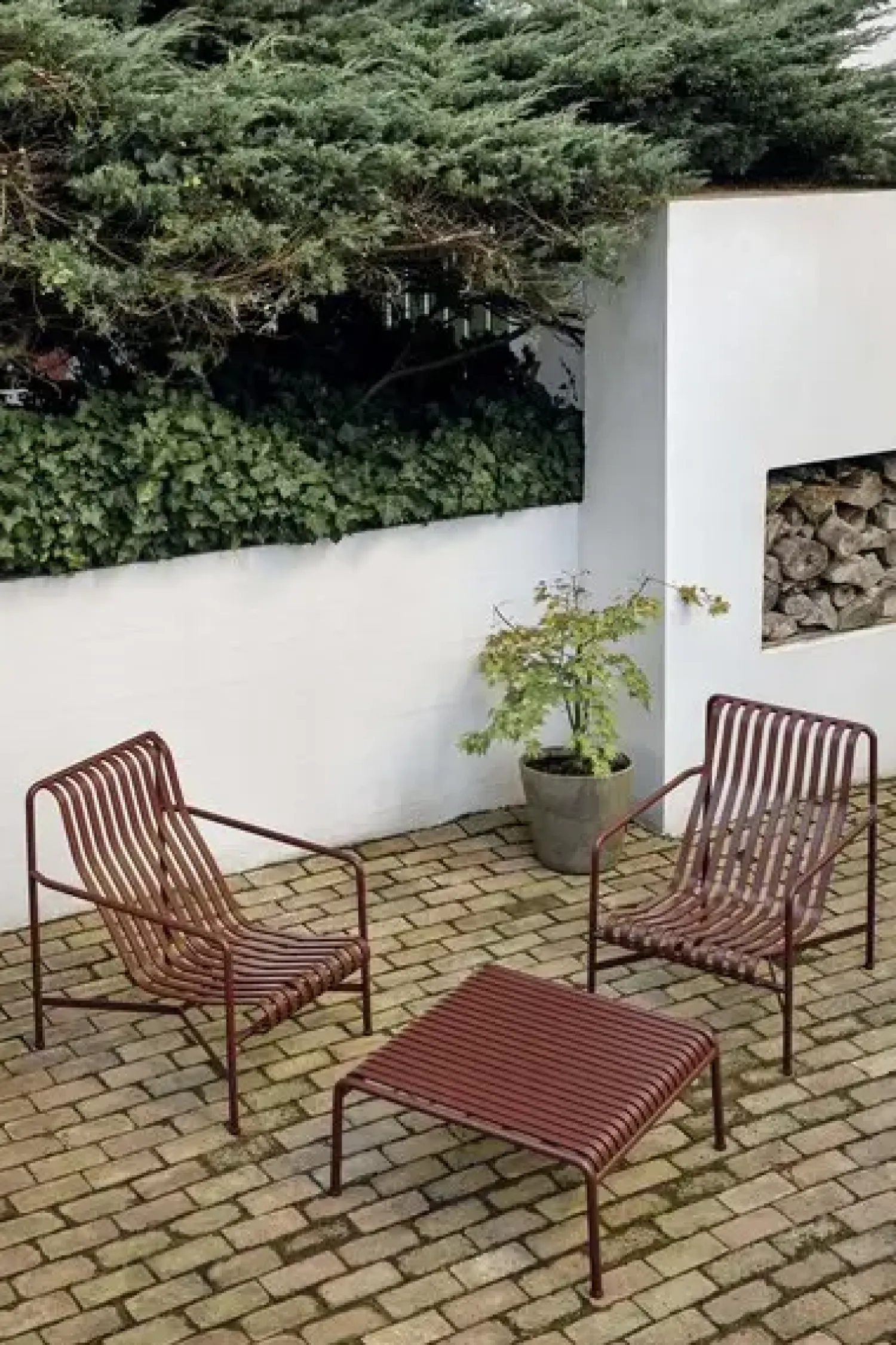 havebord - Palissade Loungebord - lav - Rød - Iron red - H38 X W81 X L86 - Low table^Hay Discount