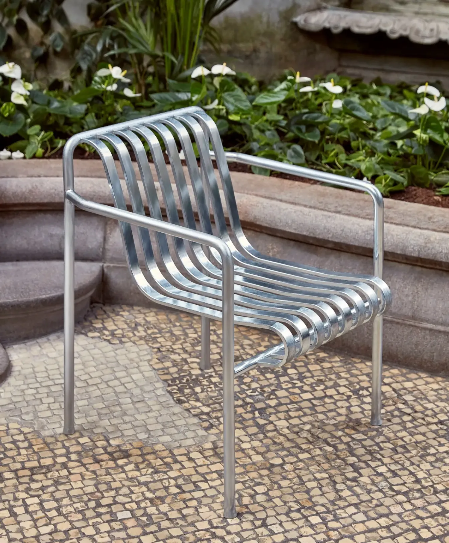 havestol - Palissade Dining Armchair - Galvaniseret stål*Hay Hot