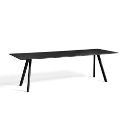 spisebord CPH30 - 250 x 90 cm - bordplade i sort linoleum/ben i sort eg (vandbaseret lak) - CPH 30^Hay Discount