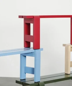 Weekday bænk - 111 cm - Rød - Wine Red - Lakeret Fyrretræ^Hay New