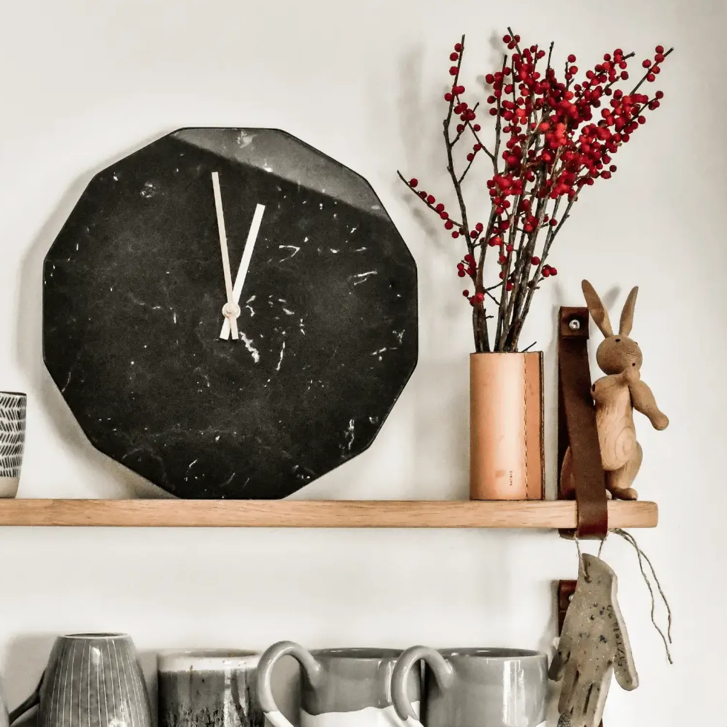 - Marble Nero Vægur, Sølv Ø28*Hemverk Outlet