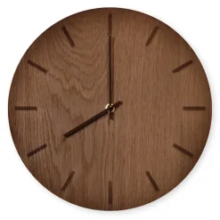 - Vægur - Dark Oak - Mørk Eg/Sort - Ø28 cm*Hemverk New