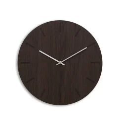 - Vægur - Dark Oak - Mørk Eg/Sølv - Ø38 cm^Hemverk Online