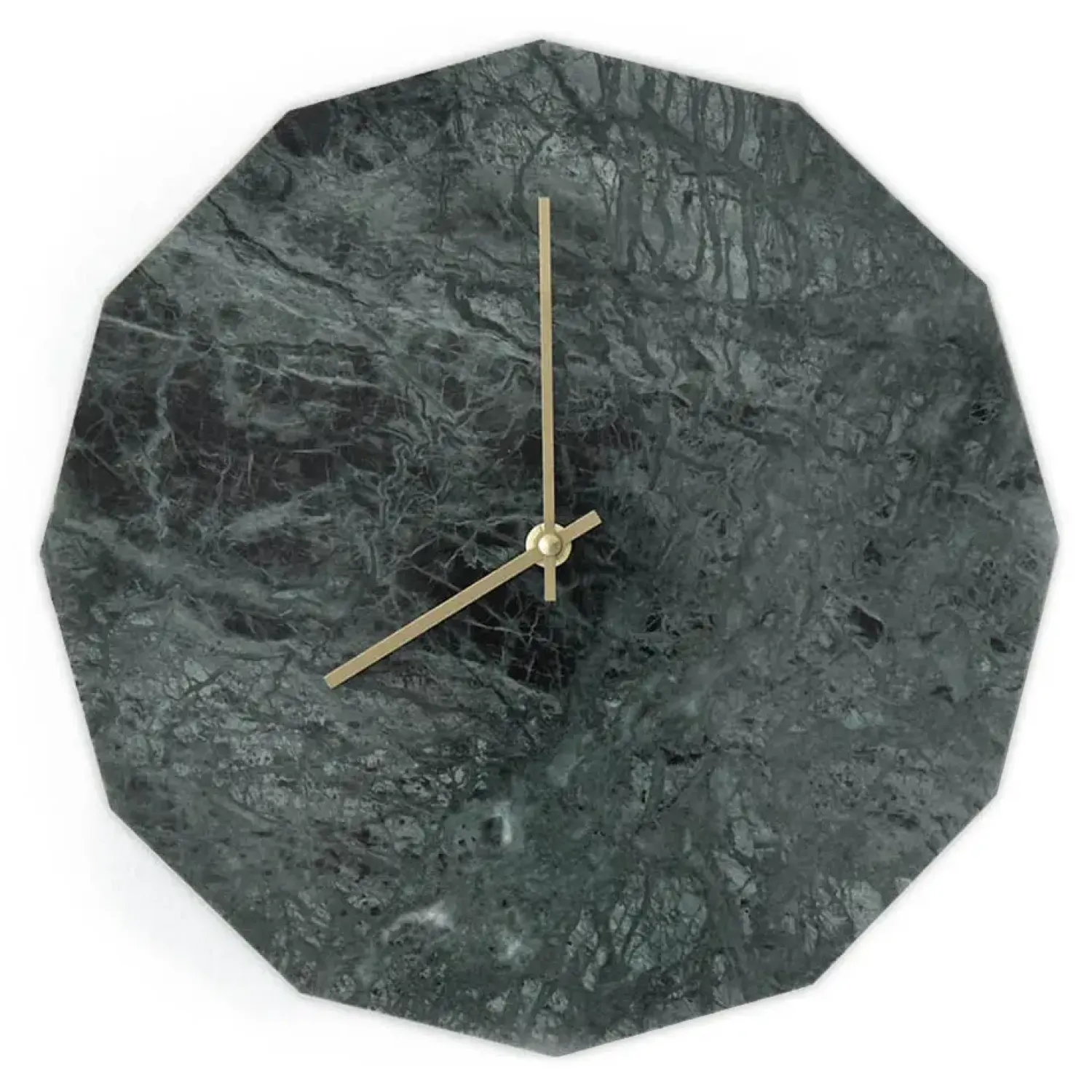 - Vægur - Grøn Marmor - Grøn/Guld - Ø28 cm*Hemverk