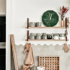 - Vægur - Grøn Marmor - Grøn/Guld - Ø28 cm*Hemverk