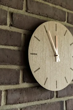 - Vægur - Light Oak - Eg/Kobber - Ø38 cm^Hemverk New