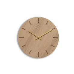 - Vægur - Light Oak - Eg/Guld - Ø28 cm^Hemverk New