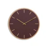 - Vægur - Lys Eg/Burgundy - Guld visere - Ø38 cm^Hemverk Outlet