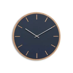 - Vægur - Lys Eg/Smokey blue - Sølv visere - Ø38 cm*Hemverk Discount