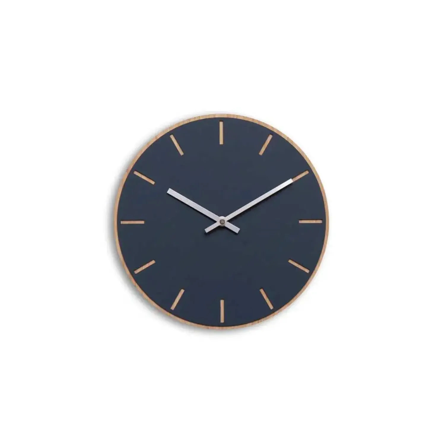 - Vægur - Lys Eg/Smokey blue - Sølv visere - Ø28 cm*Hemverk Hot