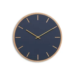 - Vægur - Lys Eg/Smokey blue - Guld visere - Ø38 cm*Hemverk Outlet