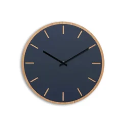 - Vægur - Lys Eg/Smokey blue - Sorte visere - Ø38 cm^Hemverk Discount