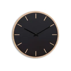 - Vægur - Lys Eg/Sort - Sorte visere - Ø38 cm^Hemverk Outlet