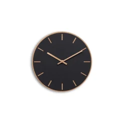 - Vægur - Lys Eg/Sort - Kobber visere - Ø28 cm*Hemverk