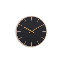 - Vægur - Lys Eg/Sort - Guld visere - Ø28 cm^Hemverk New