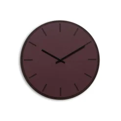 - Vægur - Mørk Eg/Burgundy - Sorte visere - Ø38 cm*Hemverk New