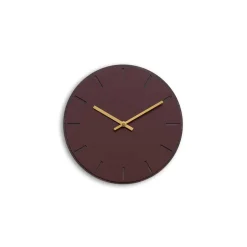 - Vægur - Mørk Eg/Burgundy - Guld visere - Ø28 cm^Hemverk Clearance