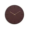 - Vægur - Mørk Eg/Burgundy - Kobber visere - Ø38 cm*Hemverk Discount