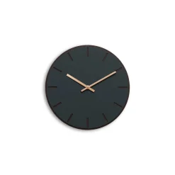 - Vægur - Mørk Eg/Conifer Grøn - Kobber visere - Ø28 cm*Hemverk Clearance