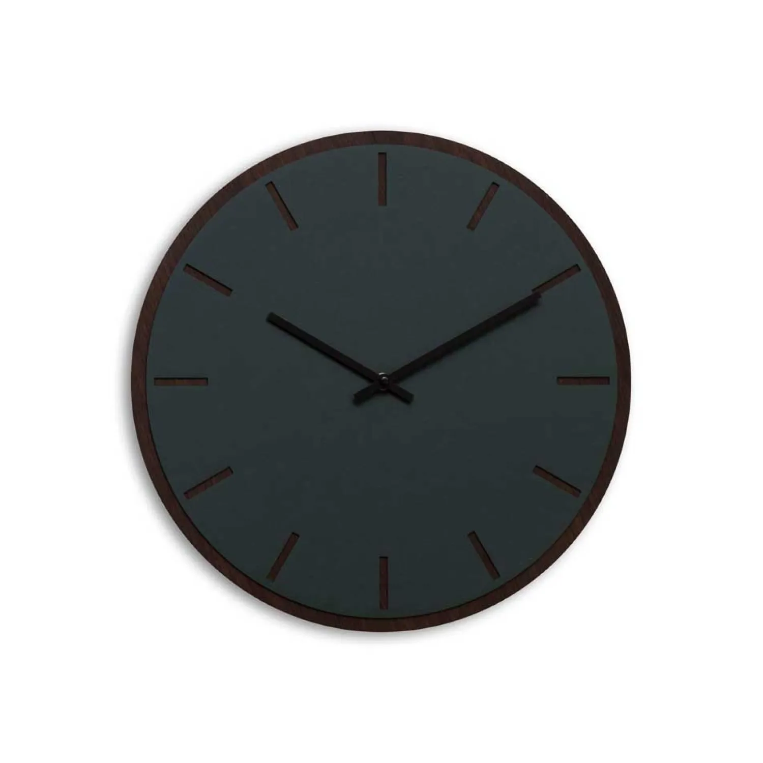 - Vægur - Mørk Eg/Conifer Grøn - Sorte visere - Ø38 cm^Hemverk Best