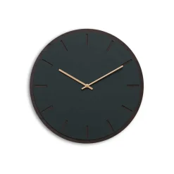 - Vægur - Mørk Eg/Conifer Grøn - Kobber visere - Ø38 cm^Hemverk Sale