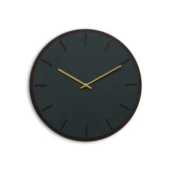 - Vægur - Mørk Eg/Conifer Grøn - Guld visere - Ø38 cm*Hemverk Best