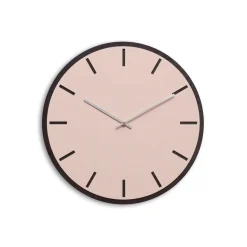 - Vægur - Mørk Eg/Powder Dusty Rose - Sølv visere - Ø38 cm*Hemverk Outlet