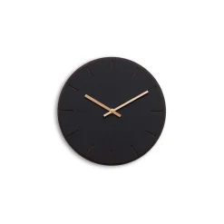 - Vægur - Mørk Eg/Sort - Kobber visere - Ø28 cm*Hemverk Hot