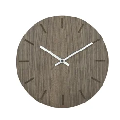 - Vægur - Valnød - Ø38 cm - Sølv visere*Hemverk Clearance