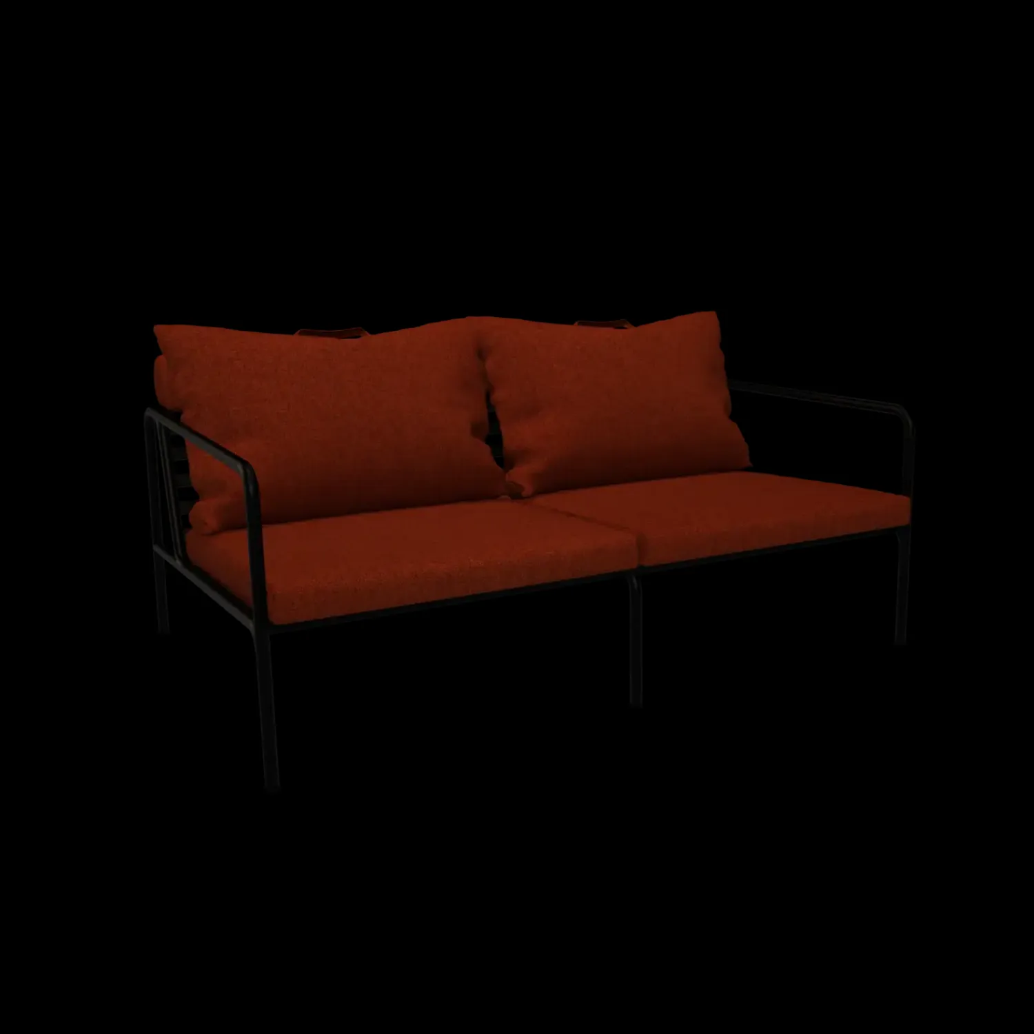 - AVON 2 seater sofa - Pude: Rust, Stellet: Sort*Houe Discount