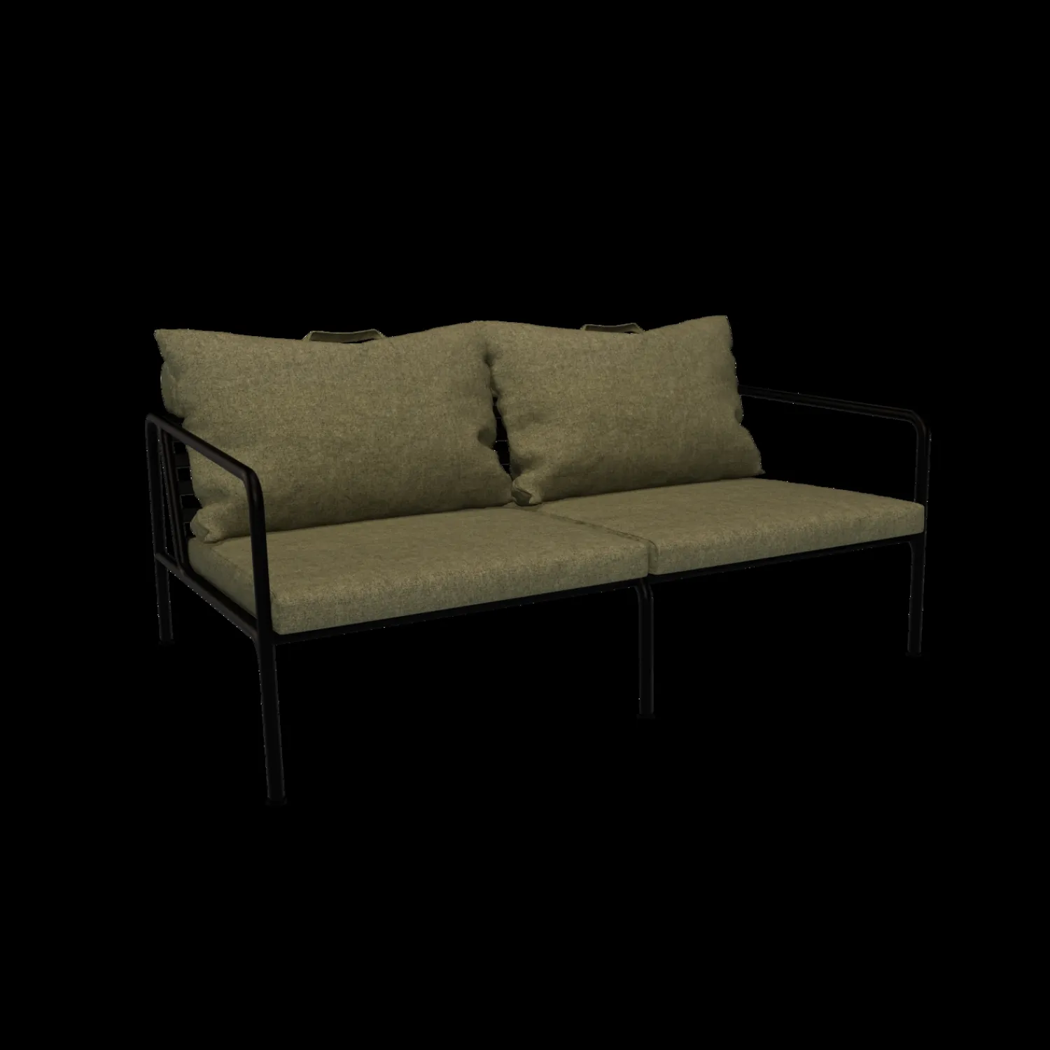 - AVON 2 seater sofa - Pude: Moss, Stellet: Sort*Houe Discount