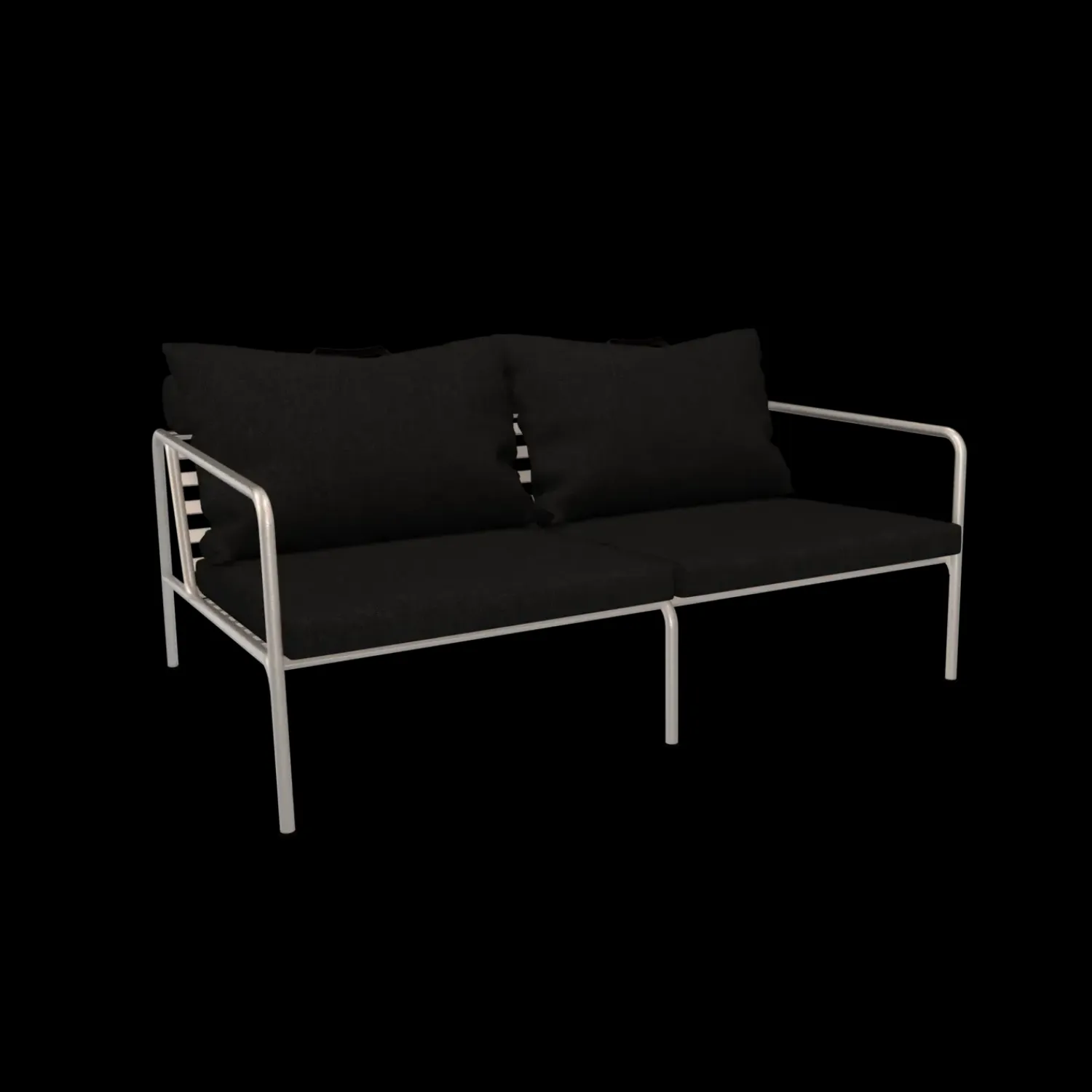 - AVON 2 seater sofa - Pude: Mørke Grå, Stellet: Muted Hvid^Houe Online