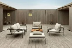 - AVON Ottoman - Ash. Fabric^Houe Clearance