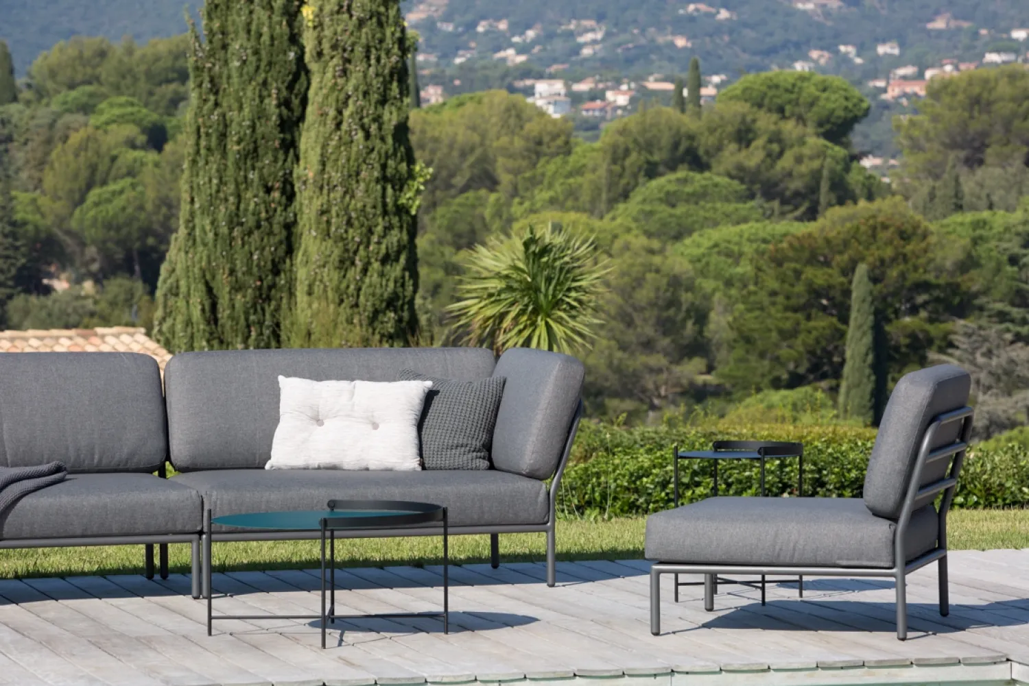 - LEVEL Cozy Corner, left - Dark grey. Fabric*Houe New