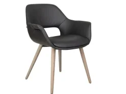 - Fenja spisebordstol i sort læder med træstel*House Of Sander Best