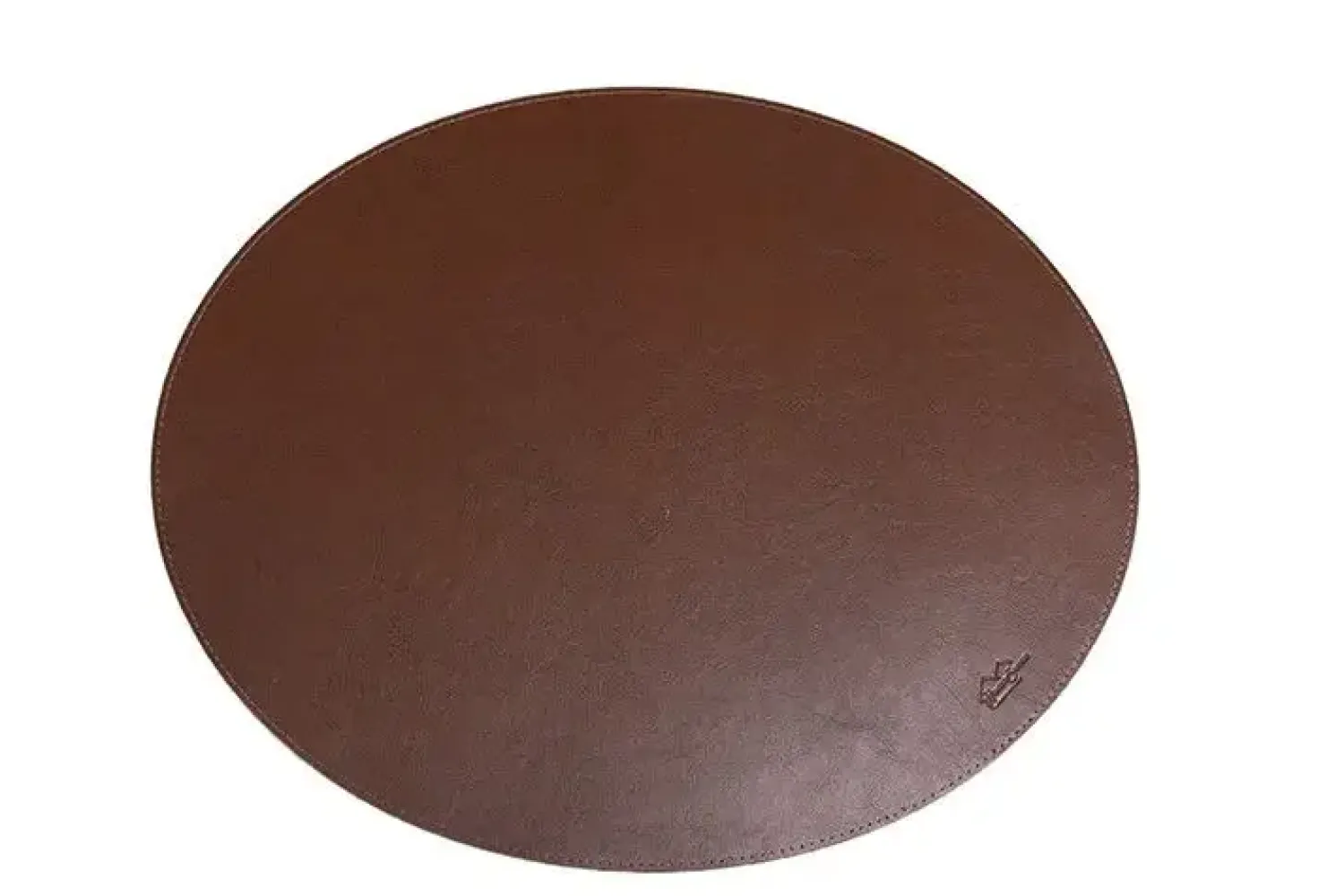 - Oval dækkeserviet // Brun bonded læder*House Of Sander Outlet