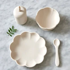 - Børne Spisesæt - Little Poppy Dining Set - Cream*Jack o Juno Clearance