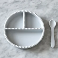 - Tallerken med Ske - Bubble Dining Set - Grå^Jack o Juno Clearance