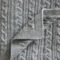 - Tæppe - Knitted Merino Wool Blanket - Lys Grå^Jack o Juno Sale