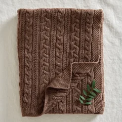 - Tæppe - Knitted Merino Wool Blanket - Brun*Jack o Juno Sale