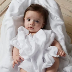 - Tæppe/Klud - Pom Pom Muslin Blanket (1-pack) - Hvid*Jack o Juno