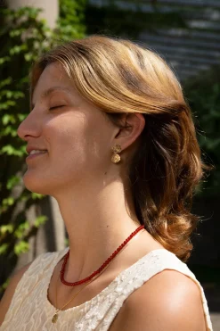 - Halskæde - Rose Carnelian - Guld*JUKSEREI Outlet