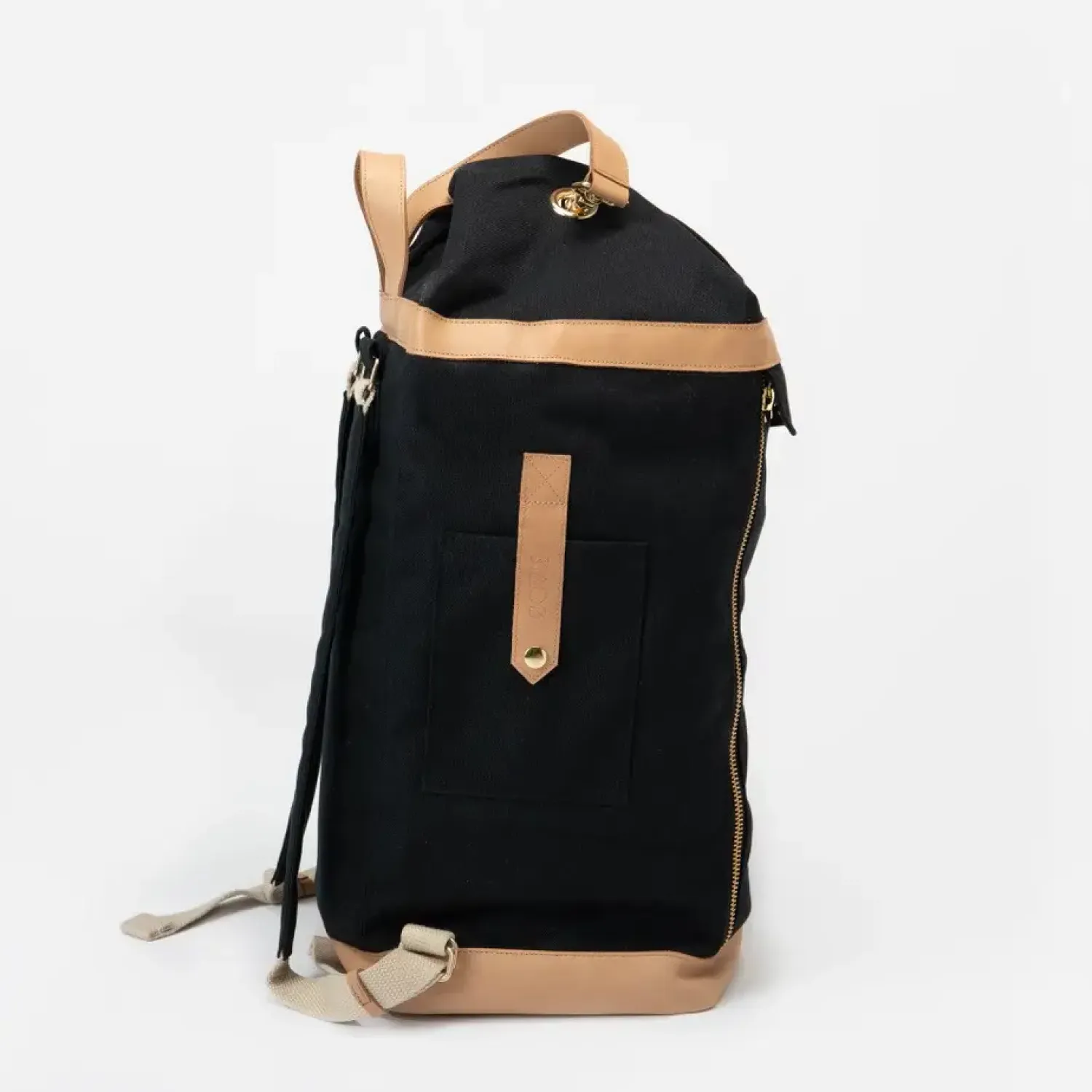 - Rygsæk, Weekend bag - 40 Liter - 28x50x28 cm - Sort med læder^KAOS Best