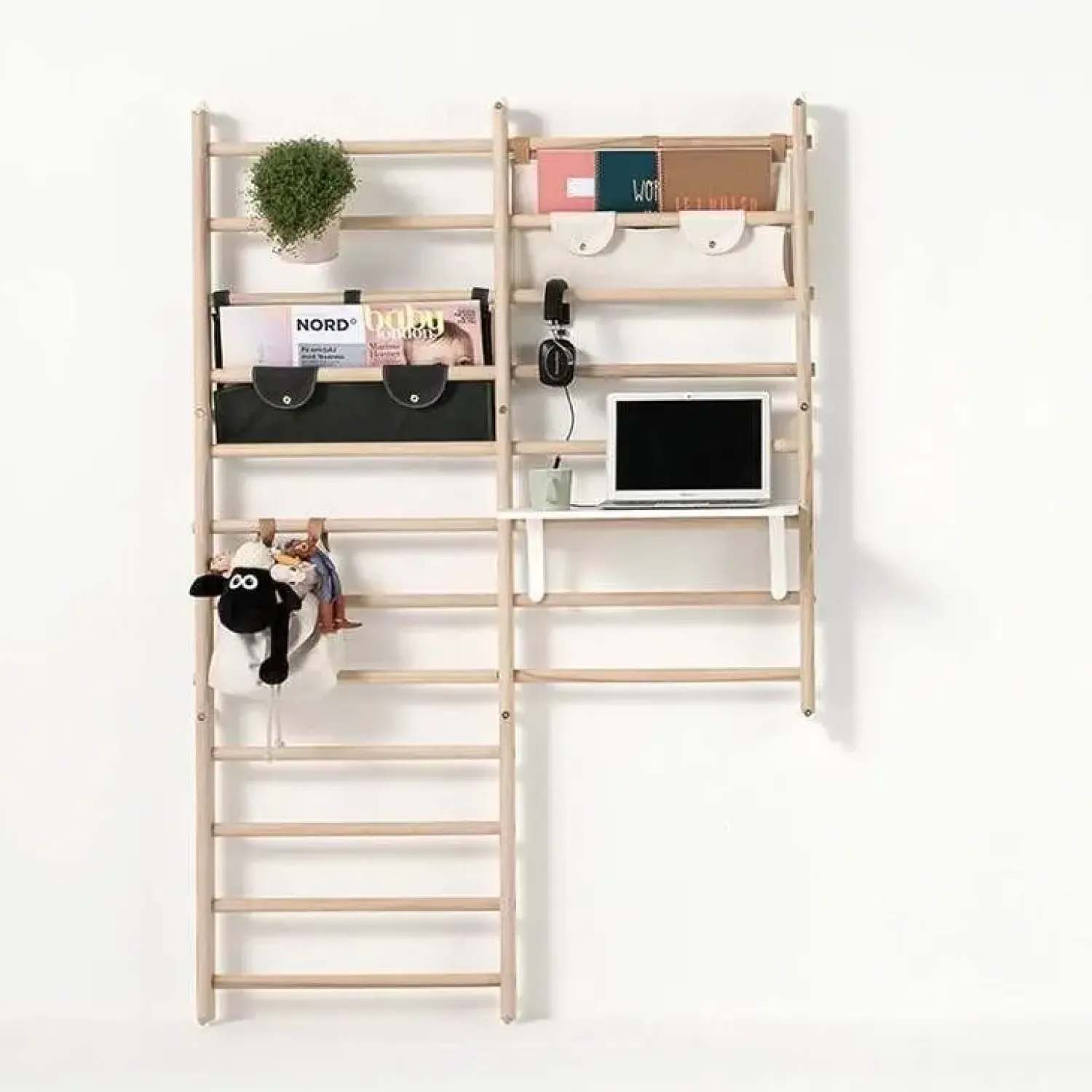 - Skrivebord til ribbevæg - Hvid^KAOS